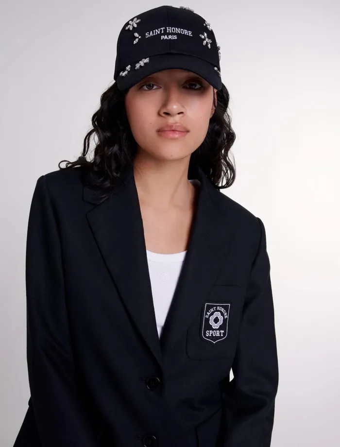 Blazers and Jackets Women Maje Embroidered Suit Jacket Black