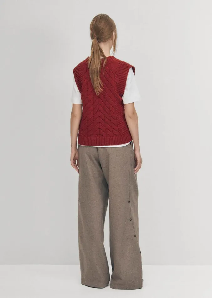 Blazers Vests Women ALOHAS Cosy Red Tricot Vest