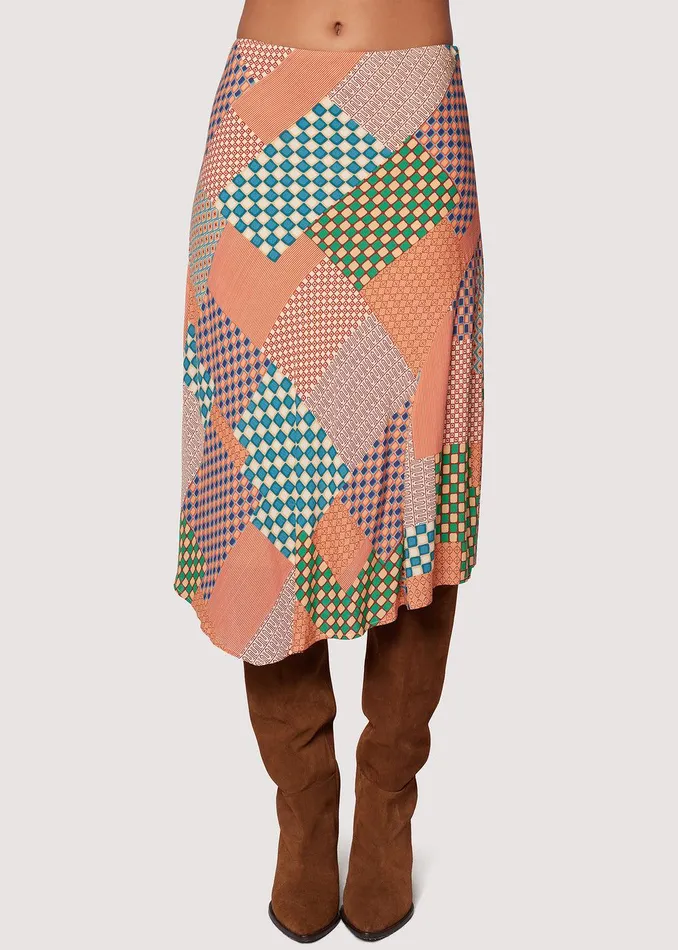 Blissful Mesa Midi Skirt Orangemulti Women Lost Wander Skirts