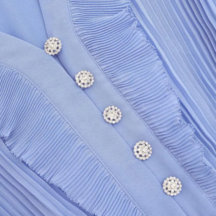 Blue Chiffon Maxi Dress Women Self Portrait Dresses Blue Chiffon Maxi Dress Women Self Portrait Dresses