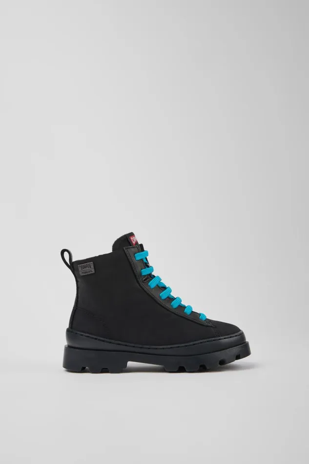 Boots Kids Camper Brutus Black Textile And Leather Ankle Boots Boots Kids Camper Brutus Black Textile And Leather Ankle Boots