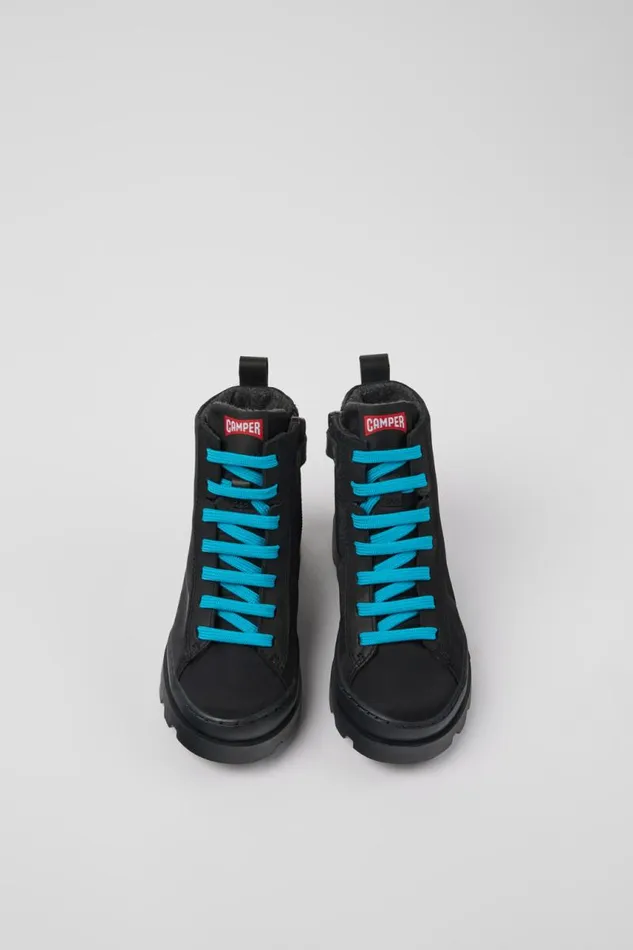 Boots Kids Camper Brutus Black Textile And Leather Ankle Boots Boots Kids Camper Brutus Black Textile And Leather Ankle Boots