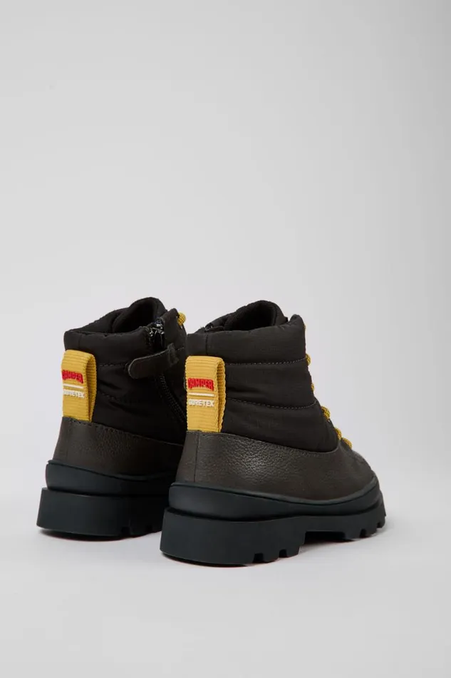 Boots Kids Camper Brutus GORETEX Grey Leather And Textile Boots Boots Kids Camper Brutus GORETEX Grey Leather And Textile Boots