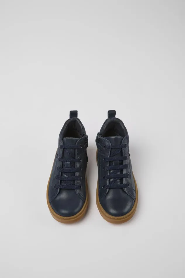 Boots Kids Camper Kiddo Navy Blue Leather Ankle Boots