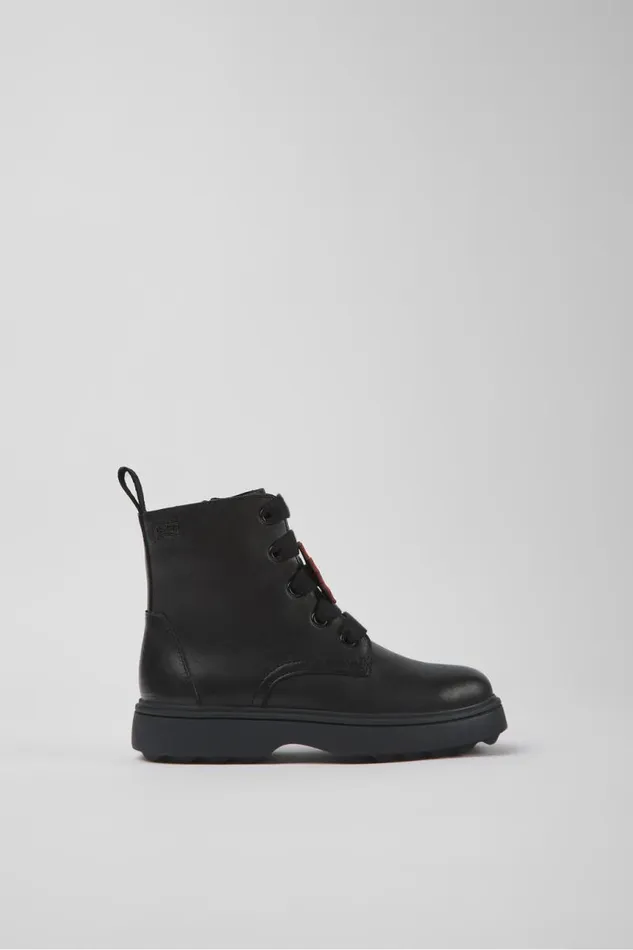 Boots Kids Camper Twins Black Leather Ankle Boots