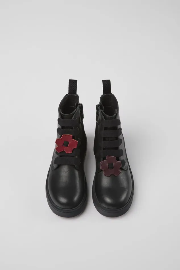 Boots Kids Camper Twins Black Leather Ankle Boots