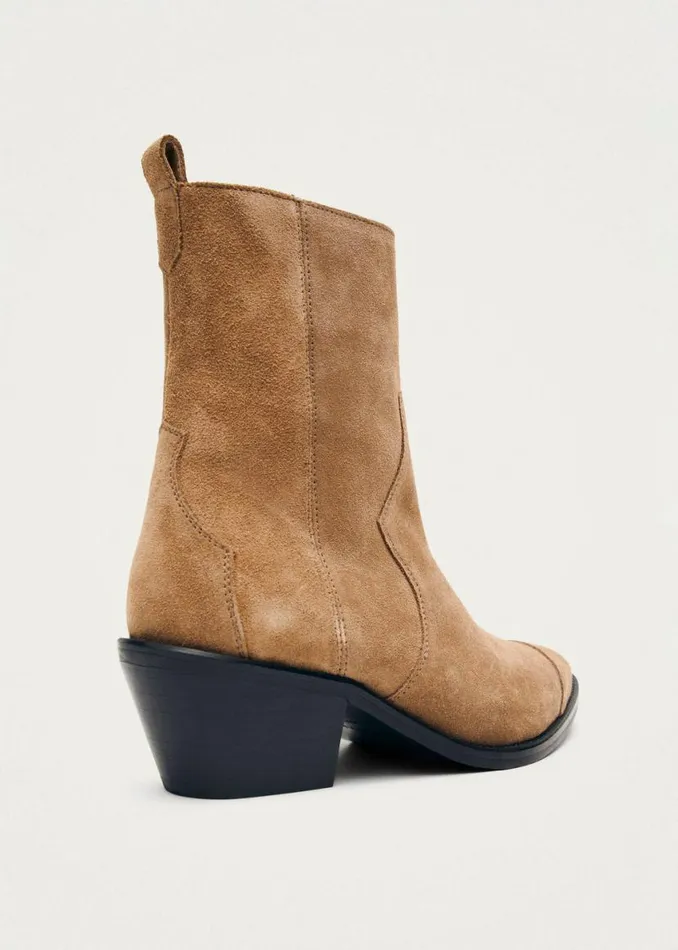Boots Women ALOHAS Austin Suede Tan Leather Ankle Boots