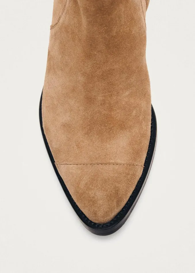 Boots Women ALOHAS Austin Suede Tan Leather Ankle Boots