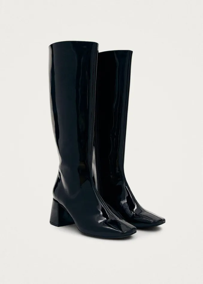 Boots Women ALOHAS Chalk Onix Black Vegan Leather Boots