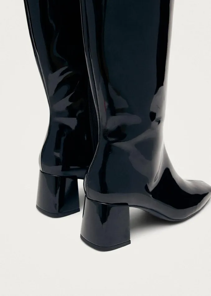Boots Women ALOHAS Chalk Onix Black Vegan Leather Boots