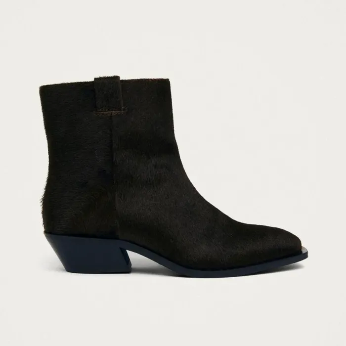 Boots Women ALOHAS Syd Soft Dark Brown Leather Ankle Boots