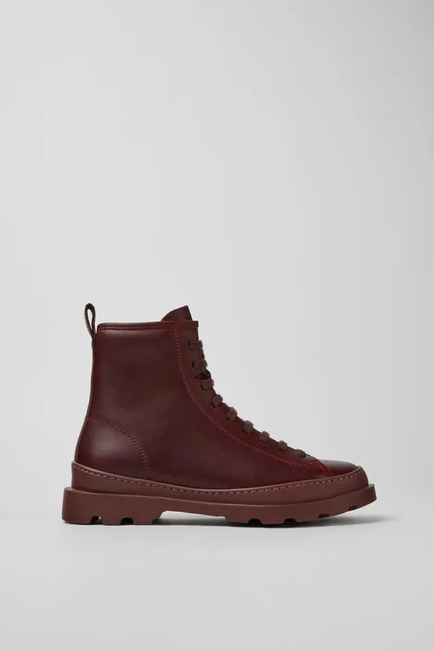 Boots Women Camper Brutus Burgundy Leather Ankle Boots Boots Women Camper Brutus Burgundy Leather Ankle Boots