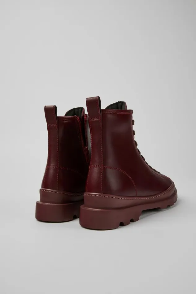 Boots Women Camper Brutus Burgundy Leather Ankle Boots Boots Women Camper Brutus Burgundy Leather Ankle Boots