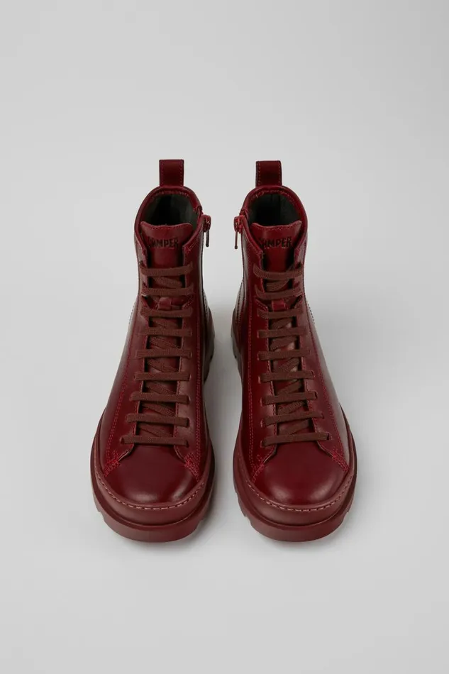 Boots Women Camper Brutus Burgundy Leather Ankle Boots Boots Women Camper Brutus Burgundy Leather Ankle Boots
