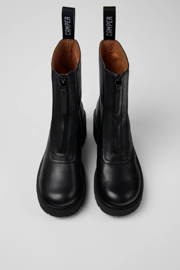 Boots Women Camper Milah Black Leather Zip Boots Boots Women Camper Milah Black Leather Zip Boots