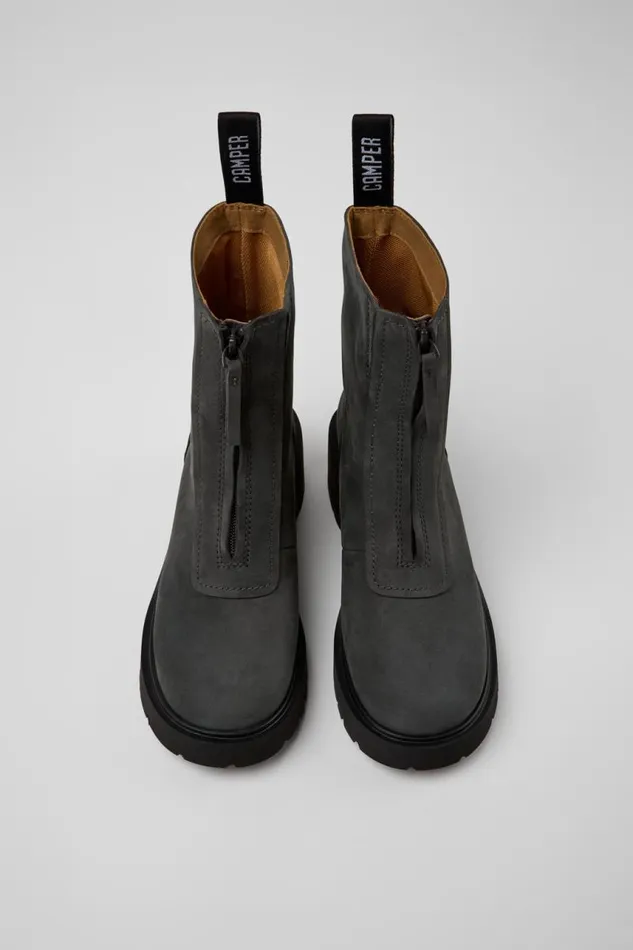 Boots Women Camper Milah Gray Nubuck Mid Boots
