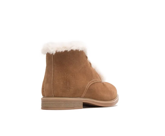 Boots Women Hush Puppies Bailey Fur Chukka Chestnut Suede