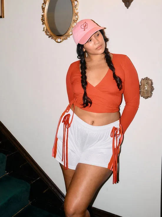 Bottoms Lisa Says Gah Women Bows and Rose Lacrosse Shorts White Red