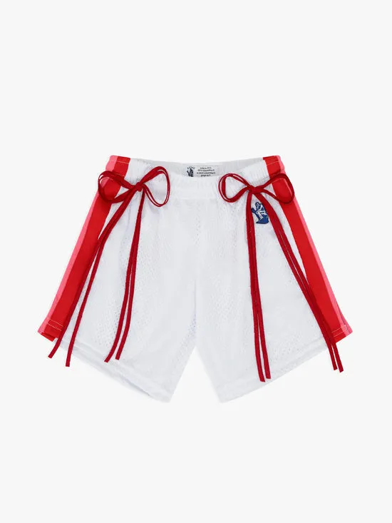 Bottoms Lisa Says Gah Women Bows and Rose Lacrosse Shorts White Red