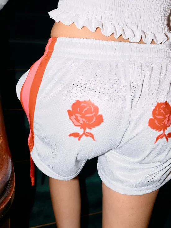 Bottoms Lisa Says Gah Women Bows and Rose Lacrosse Shorts White Red