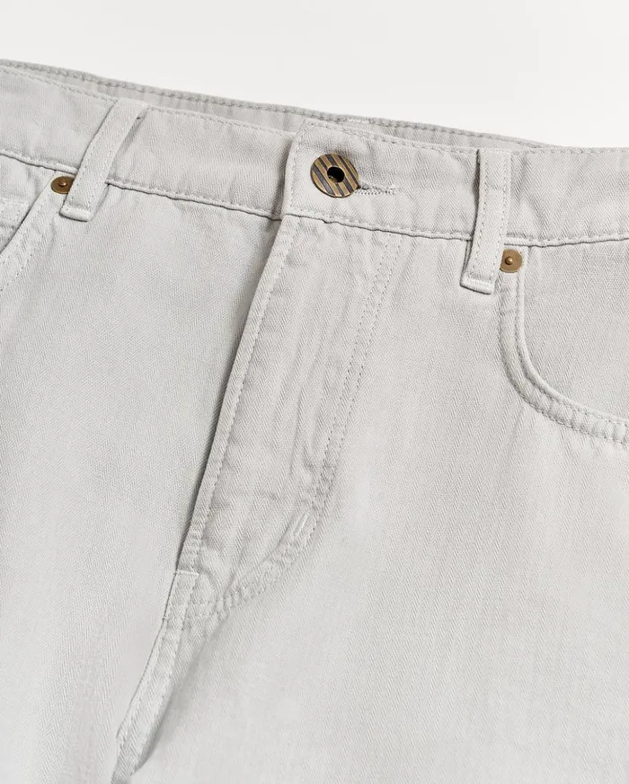 Bottoms Men Billy Reid Cotton Linen 5 Pocket Pant Quarry