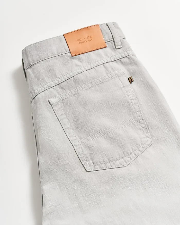 Bottoms Men Billy Reid Cotton Linen 5 Pocket Pant Quarry