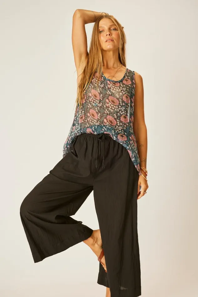 Bottoms Shop Natalie Martin LAUREN PANT Black Flat Cotton