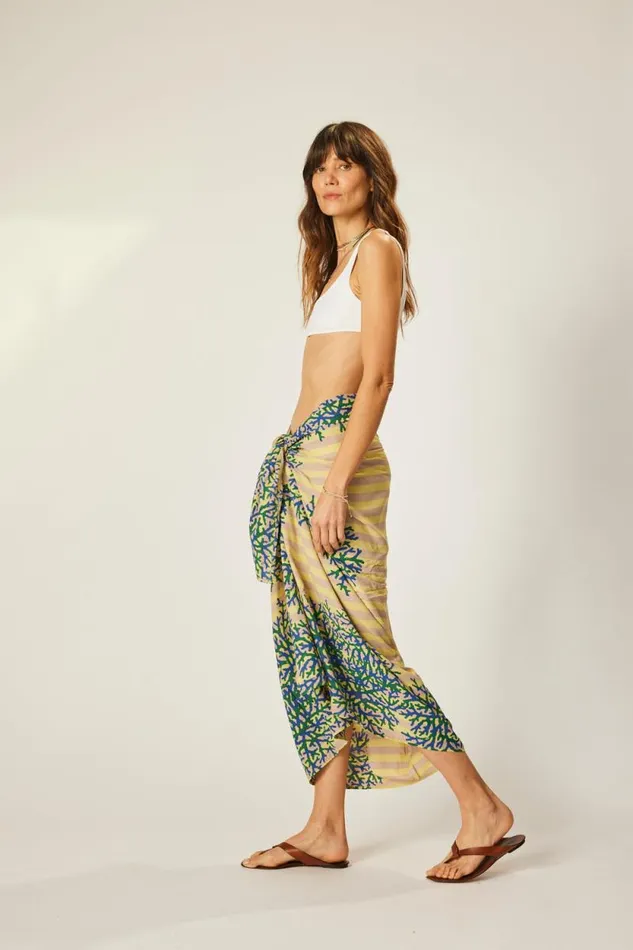 Bottoms Shop Natalie Martin SARONG Batik Coral Bluegreen