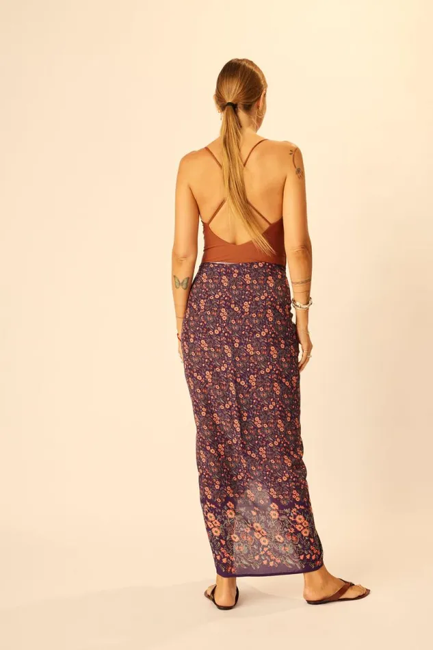Bottoms Shop Natalie Martin SARONGSCARF Petite Fleur Aubergine