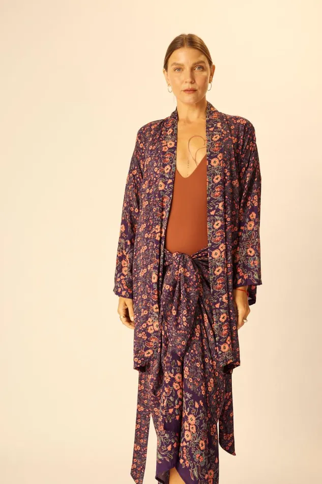 Bottoms Shop Natalie Martin SARONGSCARF Petite Fleur Aubergine