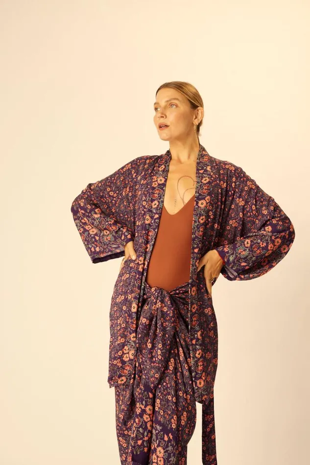 Bottoms Shop Natalie Martin SARONGSCARF Petite Fleur Aubergine