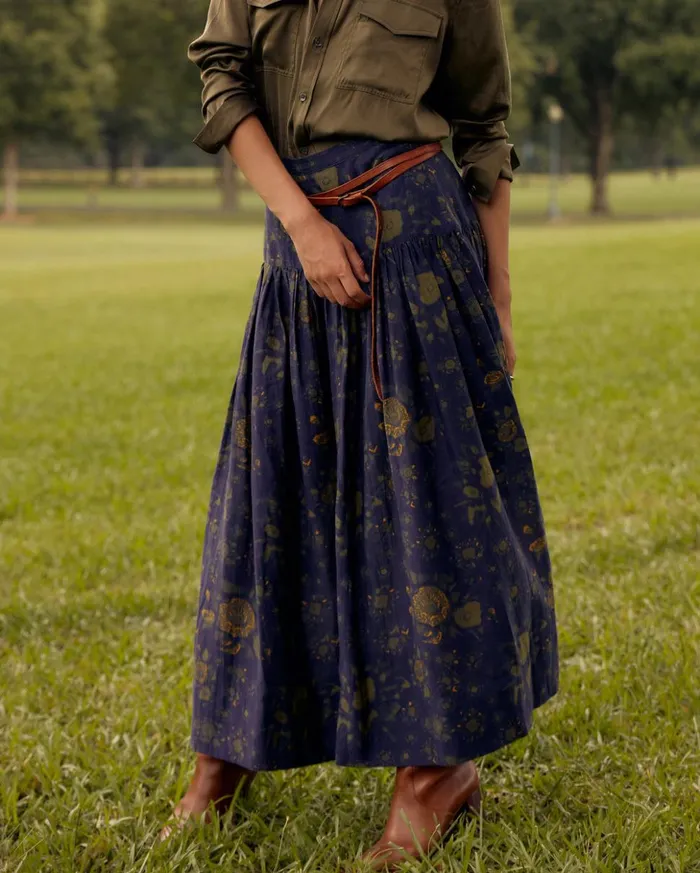 Bottoms Women Billy Reid Soft Yoke Skirt Navy