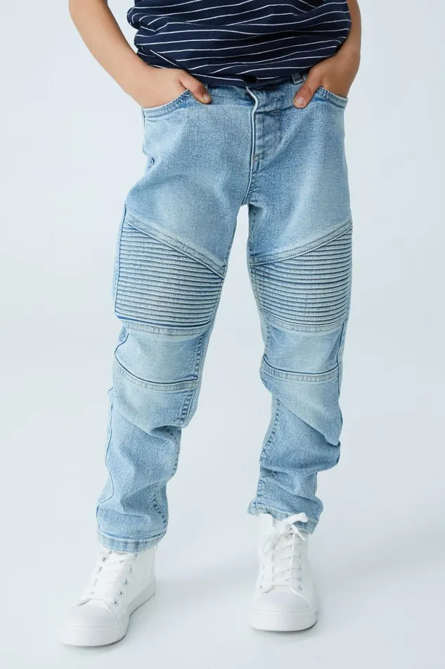 Boys 214 Pants and Jeans Cotton On Skinny Fit Moto Jean Bells Light Blue