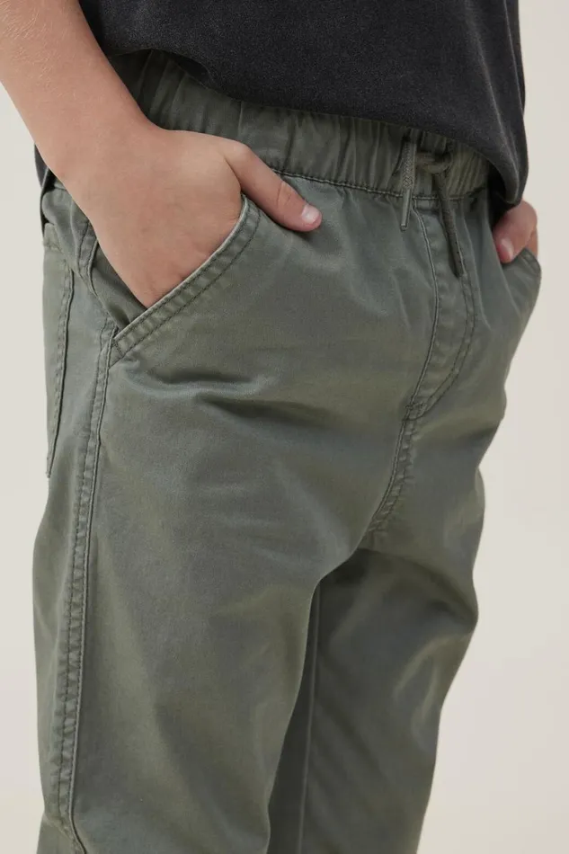Boys 214 Pants and Jeans Cotton On Will Cuffed Chino Pant Swag Green