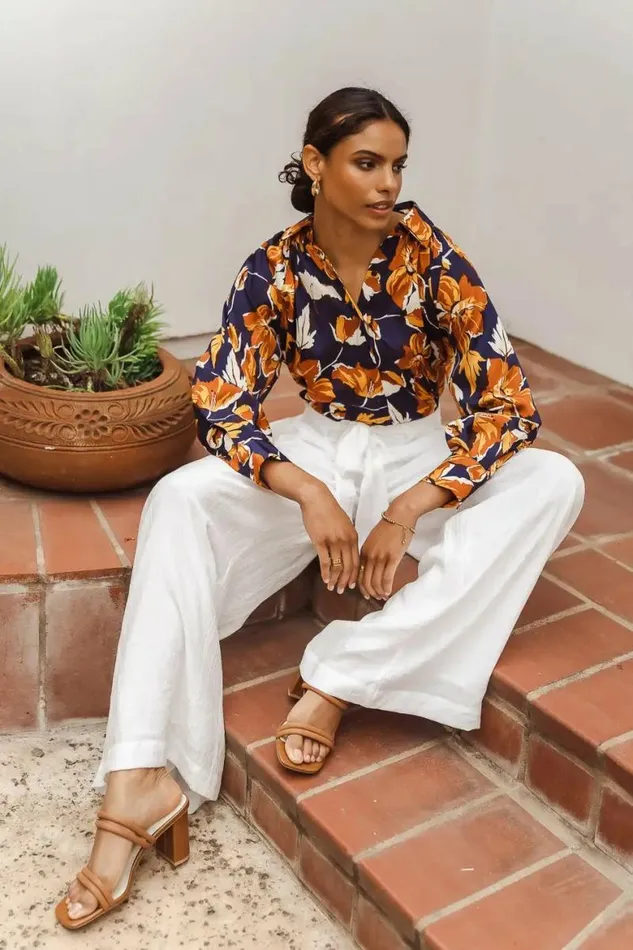 Brecken Wide Leg Pants In White White Women Bohme Pants