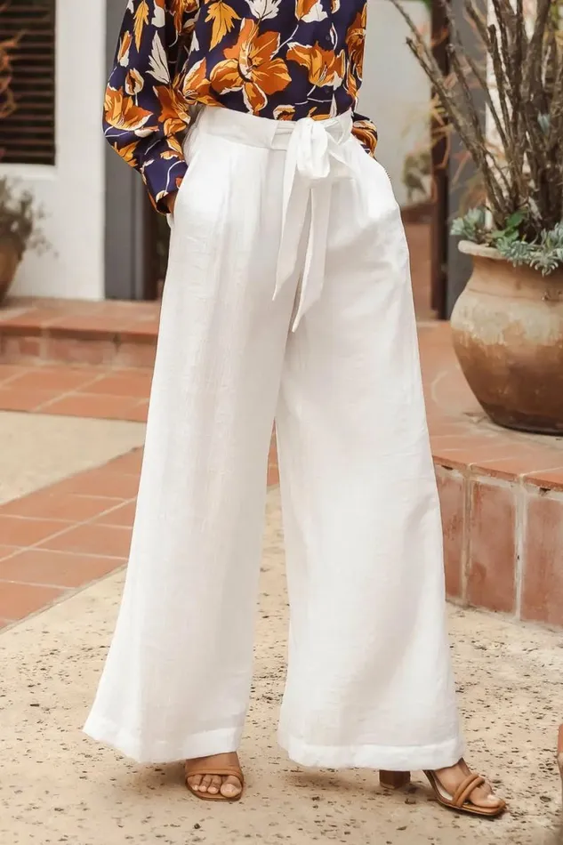 Brecken Wide Leg Pants In White White Women Bohme Pants