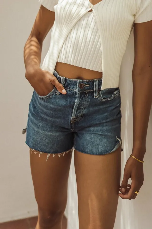 Brody Mom Shorts 8211 FINAL SALE Dark Wash Women Bohme Denim Shorts