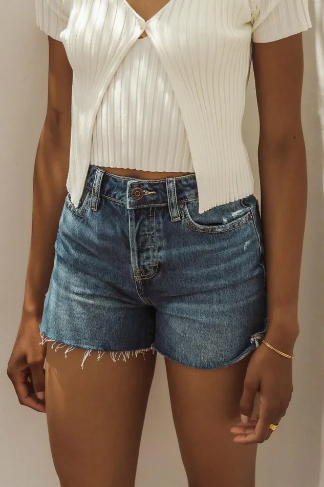Brody Mom Shorts 8211 FINAL SALE Dark Wash Women Bohme Denim Shorts