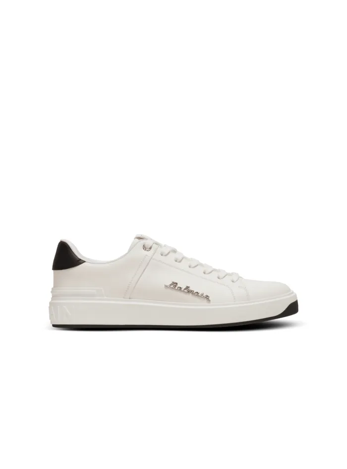 Calfskin BCourt Sneakers With Logo White Men Balmain Sneakers