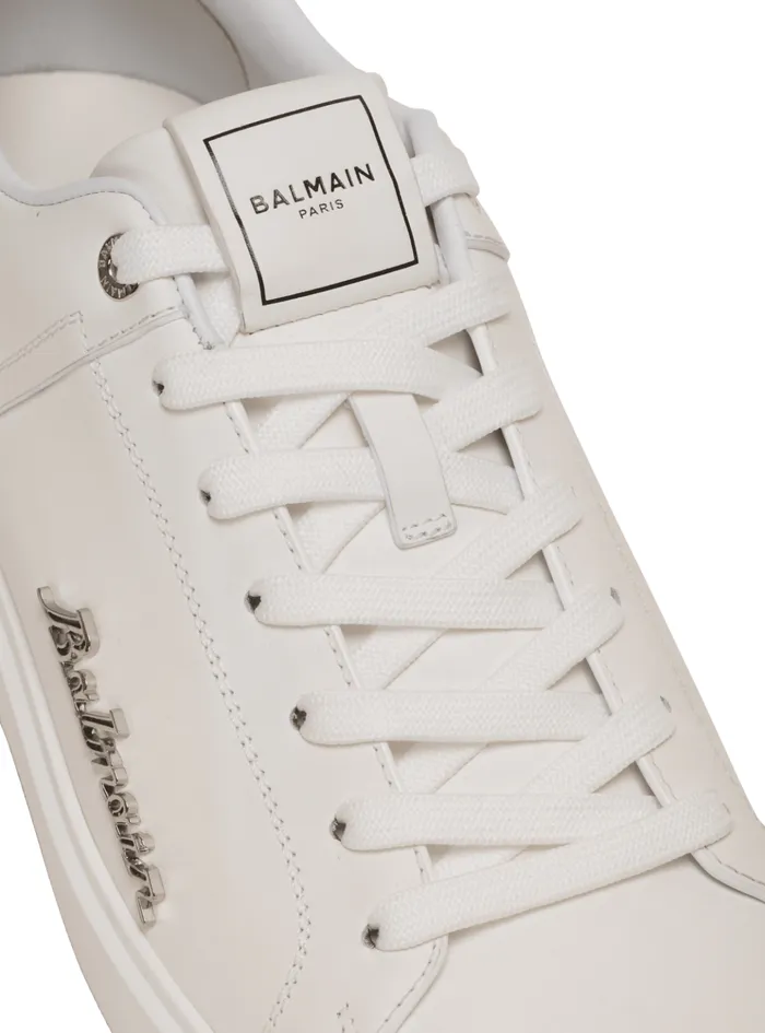Calfskin BCourt Sneakers With Logo White Men Balmain Sneakers