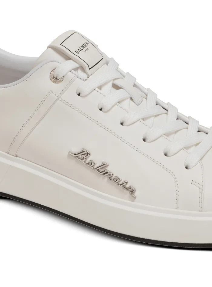 Calfskin BCourt Sneakers With Logo White Men Balmain Sneakers