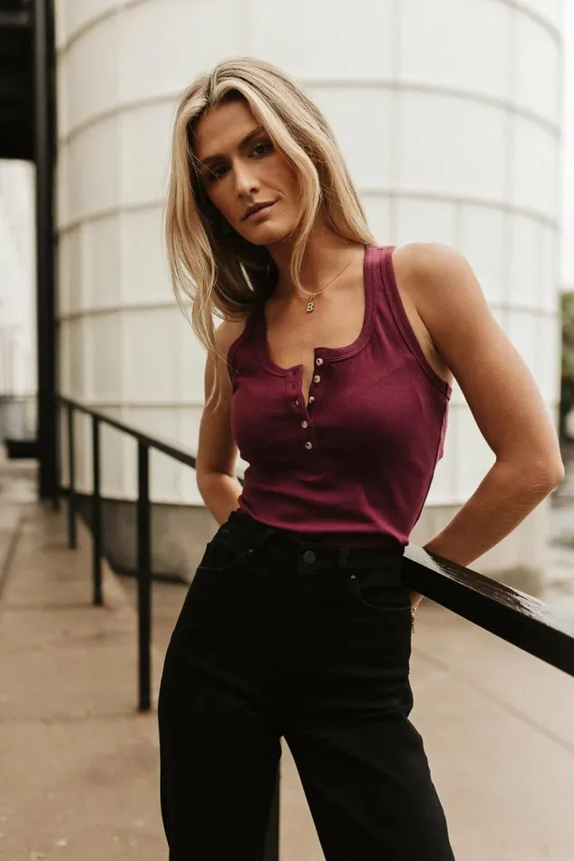 Casey Tank Top Wine Women Bohme Tees and Tanks