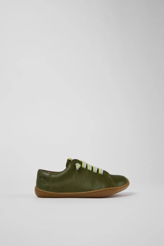 Casual Shoes Kids Camper Peu Green Leather Slipon Casual Shoes Kids Camper Peu Green Leather Slipon