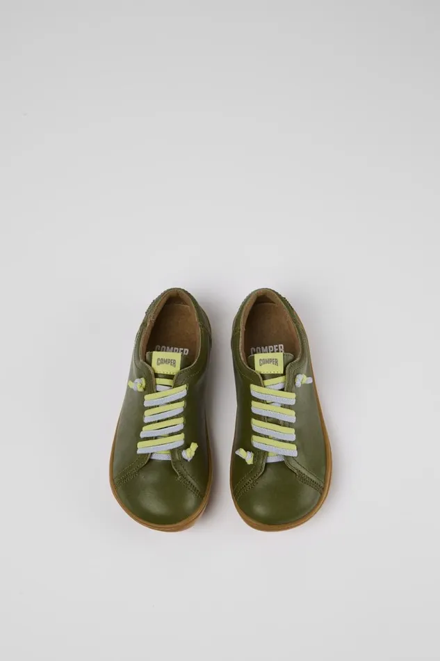 Casual Shoes Kids Camper Peu Green Leather Slipon Casual Shoes Kids Camper Peu Green Leather Slipon