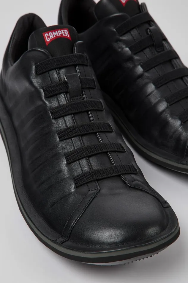 Casual Shoes Men Camper Beetle Black Leather Shoe