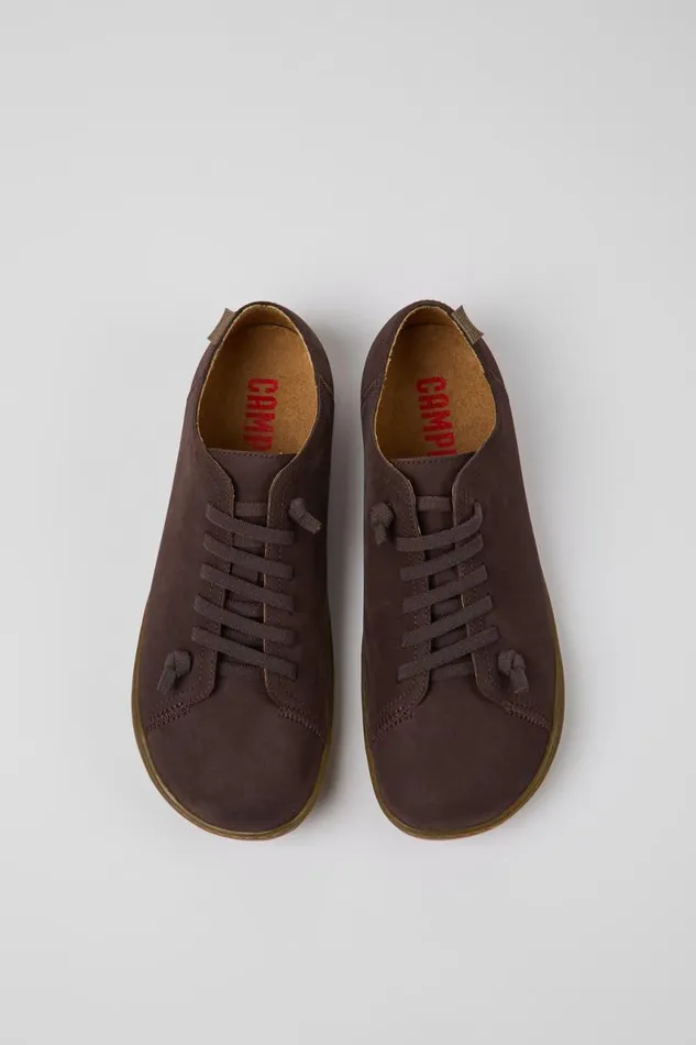 Casual Shoes Men Camper Peu Brown Nubuck Shoes
