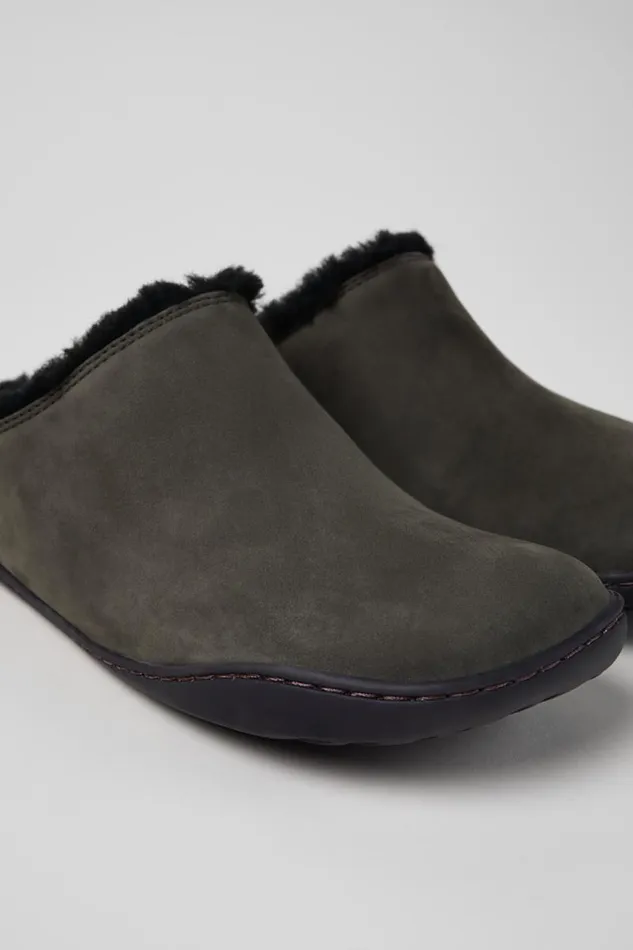 Casual Shoes Women Camper Peu Gray Nubuck Clogs