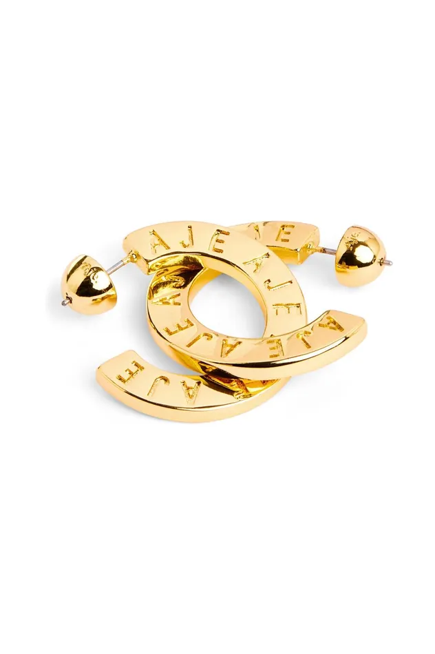 Celia Logo Hoop Gold Women Aje Jewelry