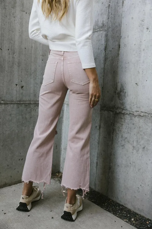 Charlie Distressed Jeans In Rose Rose Women Bohme Denim