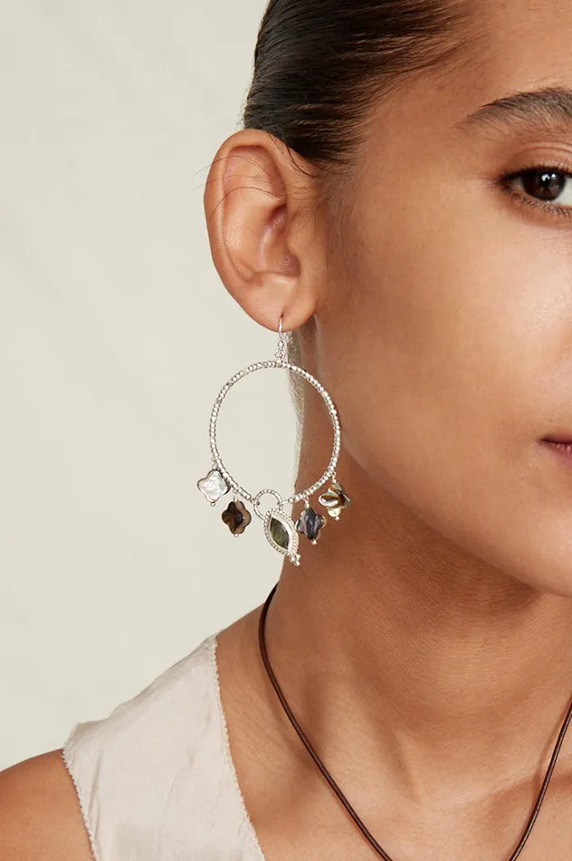 Clover Hoop Earrings Abalone Mix Women Chan Luu Earrings